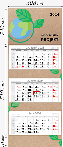 Kalendarz Trójdzielny LUX